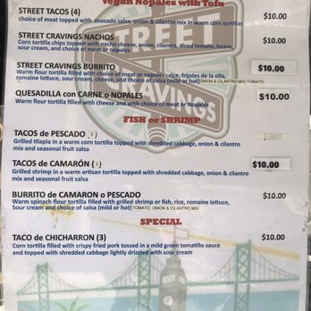 Street Cravings - Menu - Food Trucks Near Me