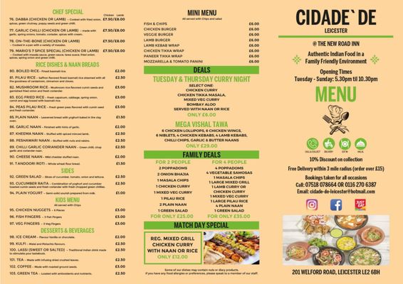 Menu photo 2 New Road Inn Leicester, LEC Menu photo 2 New Road Inn Leicester, LEC