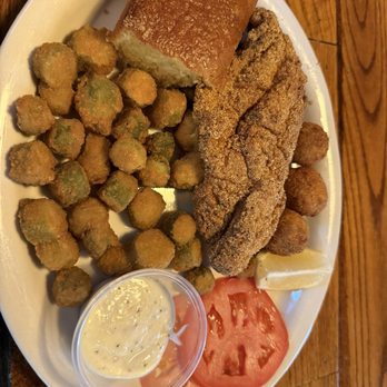 Orlando's Bar + Southern BBQ - Catfish with Okra and hush puppies - Southern Near Me - Oak Harbor, Washington Orlando's Bar + Southern BBQ - Catfish with Okra and hush puppies - Southern Near Me - Oak Harbor, Washington