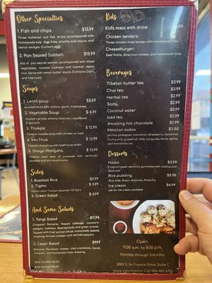 Menu photo 1 Tibet Kitchen Santa Fe Santa Fe, NM Menu photo 1 Tibet Kitchen Santa Fe Santa Fe, NM