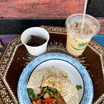 Mirage Art & Coffee - When on Waialae specials! $5 Falafel, $3.50 Rose latte + side of stuffed grape leaves. - Cafes Near Me - Honolulu, Hawaii