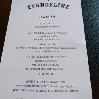 Evangeline - Dessert Menu - Cajun/Creole Near Me - Calistoga, California Evangeline - Dessert Menu - Cajun/Creole Near Me - Calistoga, California