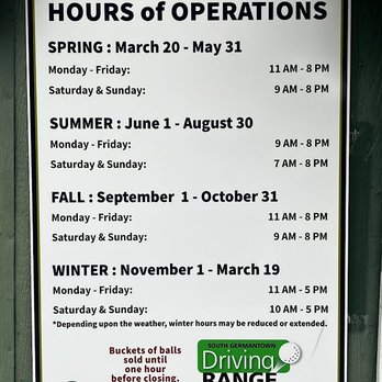 Germantown Golf Park - hours as of May 2022 - Golf Near Me - Boyds, Maryland Germantown Golf Park - hours as of May 2022 - Golf Near Me - Boyds, Maryland