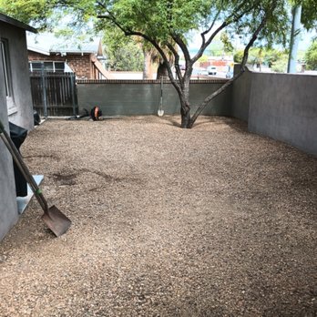 Leah's Landscaping - a gravel patio with a shovel - Landscaping Near Me - Tucson, Arizona Leah's Landscaping - a gravel patio with a shovel - Landscaping Near Me - Tucson, Arizona