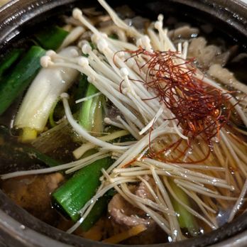 Nari - Close up of the Bulgogi mushroom hotpot - Korean Near Me - New York, New York
