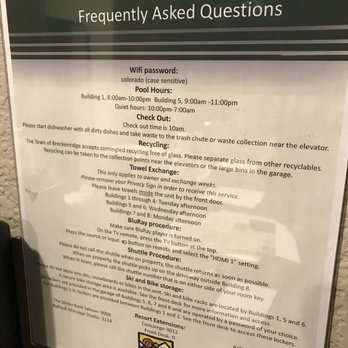 Grand Timber Lodge - as a guest you are given a TO DO list before checkout - Ski Resorts Near Me - Breckenridge, Colorado