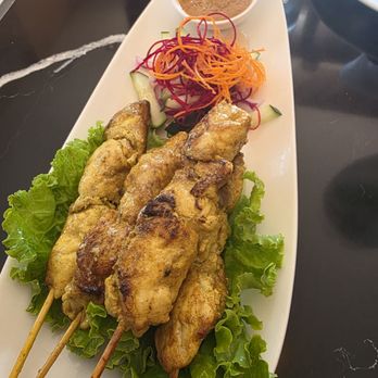 Aaharn 56 Thai Cuisine - 6/09/2025.  Chicken satay:  meaty, juicy and savory, 5/5 stars! - Thai Near Me - San Diego, California