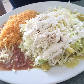 La Hacienda Restaurant - 3/02/16 A platter of Green Enchiladas. My friend stated that he would eat it again as he cleaned the plate. - Mexican Near Me - San Jose, California La Hacienda Restaurant - 3/02/16 A platter of Green Enchiladas. My friend stated that he would eat it again as he cleaned the plate. - Mexican Near Me - San Jose, California