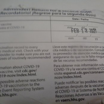 Staples - Unlaminated Back of Covid-19 Vaccination Card - Shipping Centers Near Me - N Las Vegas, Nevada