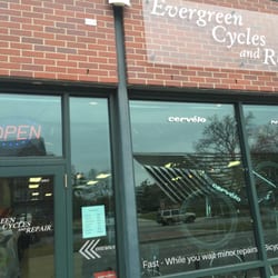 Evergreen Cycles and Repair - On Grand River Ave, down town East Lansing, across from the Eli Broad Art Museum.