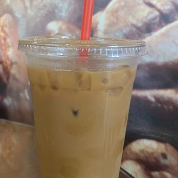 ChocObean - Iced caramel macchiato with almond milk - Bagels Near Me - Mission Viejo, California ChocObean - Iced caramel macchiato with almond milk - Bagels Near Me - Mission Viejo, California