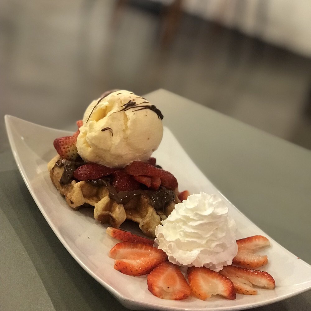 Hooked On Coffee - And the Nutella Waffle with ice cream, strawberries and banana is pretty darn good too. - Coffee & Tea Near Me - Whittier, California