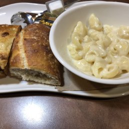 Mac & Cheese and grilled cheese with Swiss on Asiago focaccia bread.