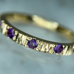 Panther City Gold - Natural Amethyst Ring Handmade In Solid 14k Gold!