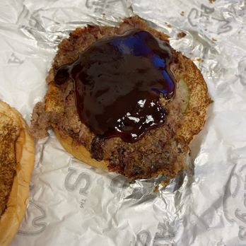 Arby's - Quarter pound brisket sandwich. I should have gone to McDonald's and gotten the quarter pound "burger". Only 1/2 packet of sauce used - Fast Food Near Me - Suffolk, Virginia Arby's - Quarter pound brisket sandwich. I should have gone to McDonald's and gotten the quarter pound "burger". Only 1/2 packet of sauce used - Fast Food Near Me - Suffolk, Virginia