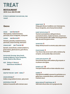 Menu photo 6 Treat Morganton, NC