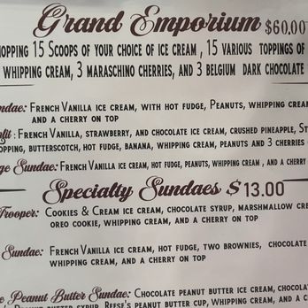 Ice Cream Emporium - Menu - Ice Cream & Frozen Yogurt Near Me - Ripon, California Ice Cream Emporium - Menu - Ice Cream & Frozen Yogurt Near Me - Ripon, California