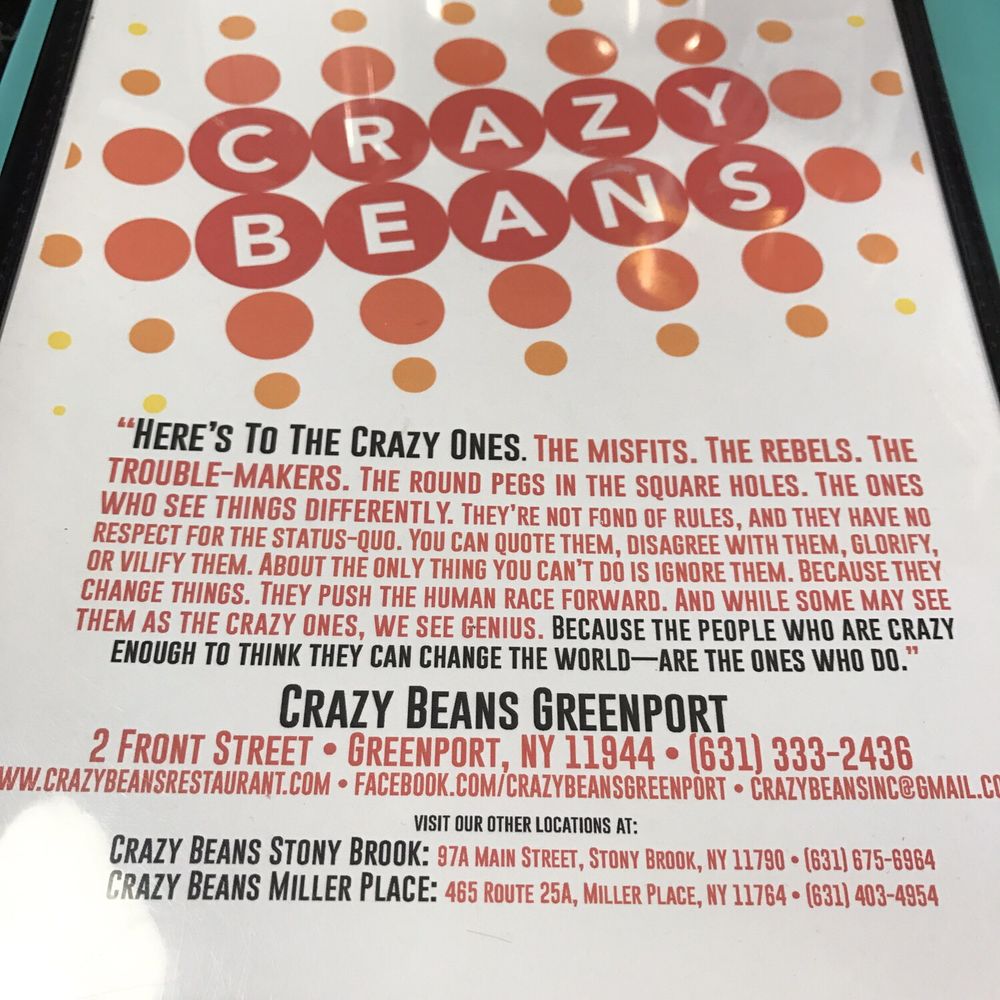 Crazy Beans - It's official! The Greenport cover to the menu! - Breakfast & Brunch Near Me - Greenport, New York Crazy Beans - It's official! The Greenport cover to the menu! - Breakfast & Brunch Near Me - Greenport, New York