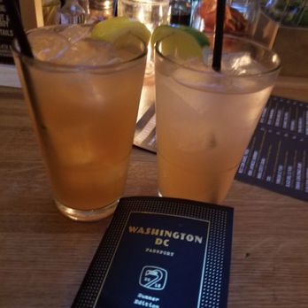 Chicken + Whiskey - The Alright Alright Alriiight cocktail on the left and Best Boliv It cocktail on the right - Venezuelan Near Me - Washington, DC, District of Columbia