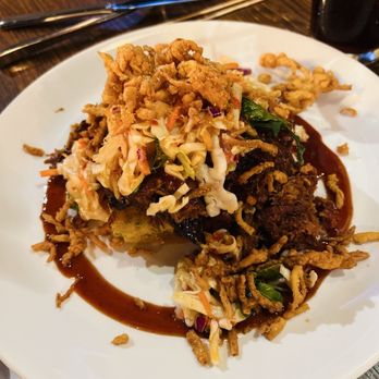 The Oak Barrel - Open Open-Faced Pulled Pork BBQ - Brasseries Near Me - Valley View, Ohio