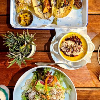 Sullivan’s Fish Camp - Swordfish tacos, butternut squash soup, shaved greens salad - Seafood Near Me - Sullivan's Island, South Carolina Sullivan’s Fish Camp - Swordfish tacos, butternut squash soup, shaved greens salad - Seafood Near Me - Sullivan's Island, South Carolina