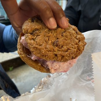 Cookie Monstah - Oatmeal raisin w/ strawberry ice cream - Desserts Near Me - Danvers, Massachusetts