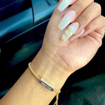 Dixon Nails - Neutral pink with marble and gold flakes accent finger - Nail Salons Near Me - Dixon, California Dixon Nails - Neutral pink with marble and gold flakes accent finger - Nail Salons Near Me - Dixon, California