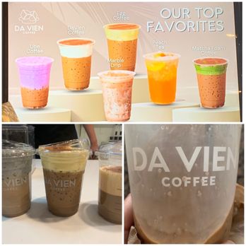 Da Vien Coffee - The menu featuring the "top sellers" -- got myself the Egg Coffee and OG Vietnamese Coffee for comparison! - Desserts Near Me - Westminster, California
