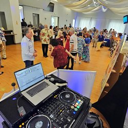 DJ Bunny - DJ Bunny's set up and 1966 high school alumni dancing to the great tunes!