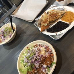 Burrito bowls and quesabirria Burrito bowls and quesabirria