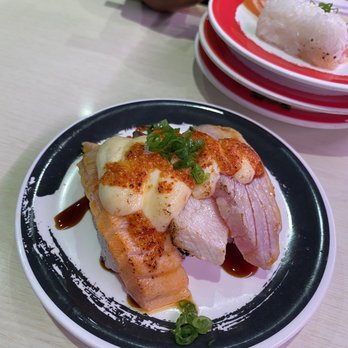 Genki Sushi - Trio - seared salmon, hamachi, & ahi - Sushi Bars Near Me - Waipahu, Hawaii Genki Sushi - Trio - seared salmon, hamachi, & ahi - Sushi Bars Near Me - Waipahu, Hawaii