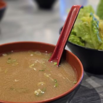 Sushi Plus One - Miso soup and salad - Japanese Near Me - Murrieta, California