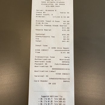 Eggs Up Grill - Receipt - Breakfast & Brunch Near Me - Milton, Georgia