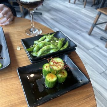 Kan Sushi - edamame and cucumber salad - Sushi Bars Near Me - Honolulu, Hawaii Kan Sushi - edamame and cucumber salad - Sushi Bars Near Me - Honolulu, Hawaii