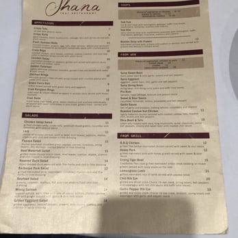 Shana Thai Restaurant - Menu-1 - Thai Near Me - Mountain View, California Shana Thai Restaurant - Menu-1 - Thai Near Me - Mountain View, California