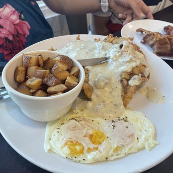 Blockhouse - Country fried steak and eggs - Breakfast & Brunch Near Me - Saint Hedwig, Texas