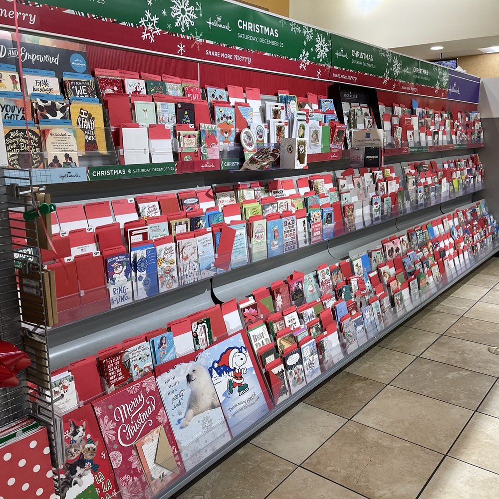 Christmas card display.