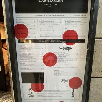 Casa Lolea - Outside menu. - Tapas Bars Near Me - Barcelona, B Casa Lolea - Outside menu. - Tapas Bars Near Me - Barcelona, B