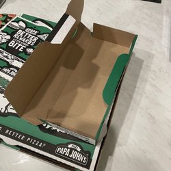 Papa Johns Pizza - Empty box that was supposed to be a salad and ranch dressing We paid for.
