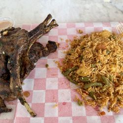 Le Bon Bon Grill - Lamb Chops and Jollof Rice
