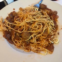 a plate of spaghetti and meat a plate of spaghetti and meat