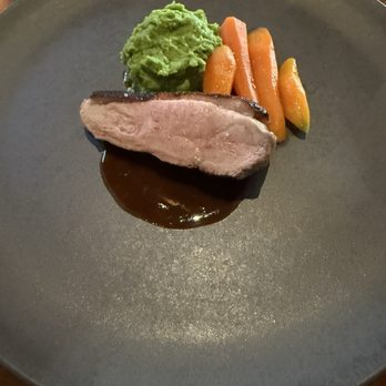 NOSA Restaurant And Inn - roasted duck breast mashed english peas, butter-braised carrots + horseradish demi (brilliant!!!) - Breakfast & Brunch Near Me - Ojo Caliente, New Mexico NOSA Restaurant And Inn - roasted duck breast mashed english peas, butter-braised carrots + horseradish demi (brilliant!!!) - Breakfast & Brunch Near Me - Ojo Caliente, New Mexico