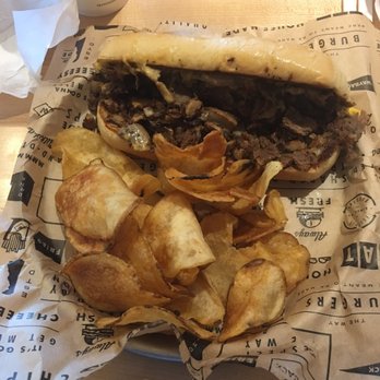 Wayback Burgers - Cheesesteak w chips - Sandwiches Near Me - Huntsville, Alabama Wayback Burgers - Cheesesteak w chips - Sandwiches Near Me - Huntsville, Alabama