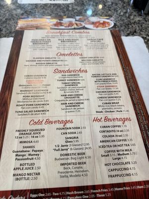 Menu photo 1 Señor Cafe Hollywood, FL