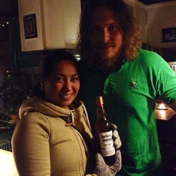 Frederik VI - Vincent and a bottle of homemade schnapps that the bar's owner bottles himself ( had to take a bottle back home!) - Gastropubs Near Me - Frederiksberg, 84