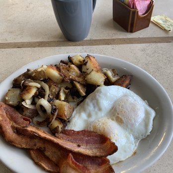Vault Cafe - Bacon was cooked perfect and huge!! - Breakfast & Brunch Near Me - Berkeley, California