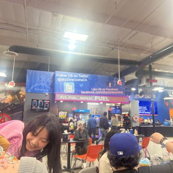 Sky Zone Trampoline Park - front of snack bar in sky zone - Trampoline Parks Near Me - Covina, California Sky Zone Trampoline Park - front of snack bar in sky zone - Trampoline Parks Near Me - Covina, California
