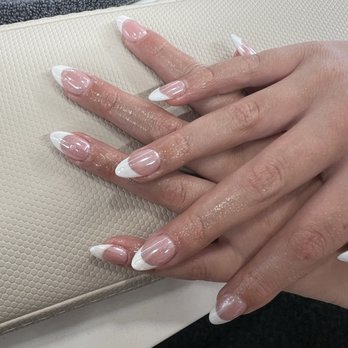 Lacquer Nails & Spa - My daughters gel-x French tip with chrome - Nail Salons Near Me - Gilbert, Arizona