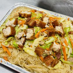 Blissful Delights - Pancit Bihon with lechon kawali!