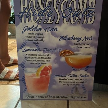 Honeycomb Hideoutz - Menu card for your event - Bartenders Near Me Honeycomb Hideoutz - Menu card for your event - Bartenders Near Me